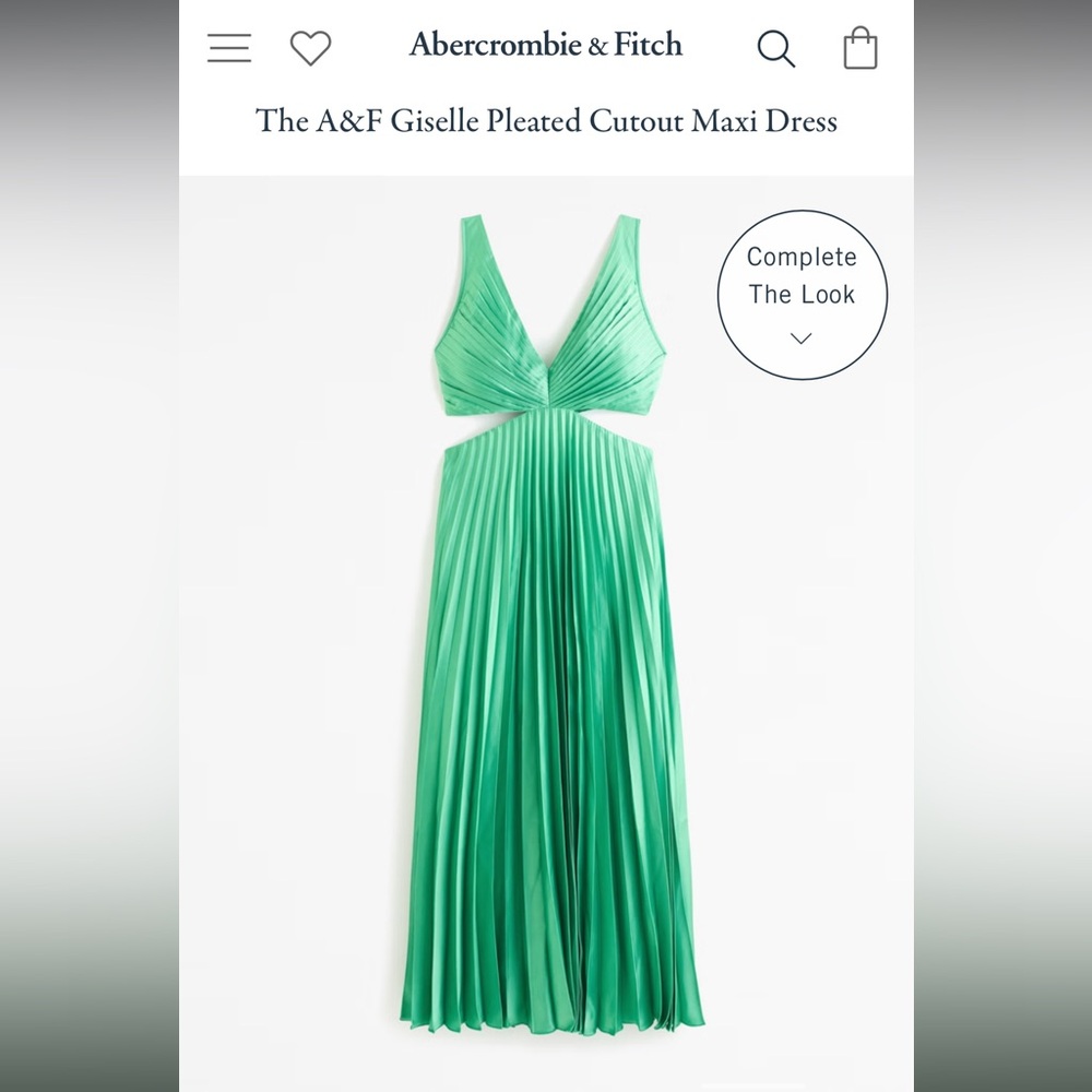 A&F Giselle Pleated Cutout Maxi Dress NWT Small Petite (Green)